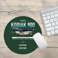 Thumbnail for Daher Kodiak 900 design on dark green round mouse pad