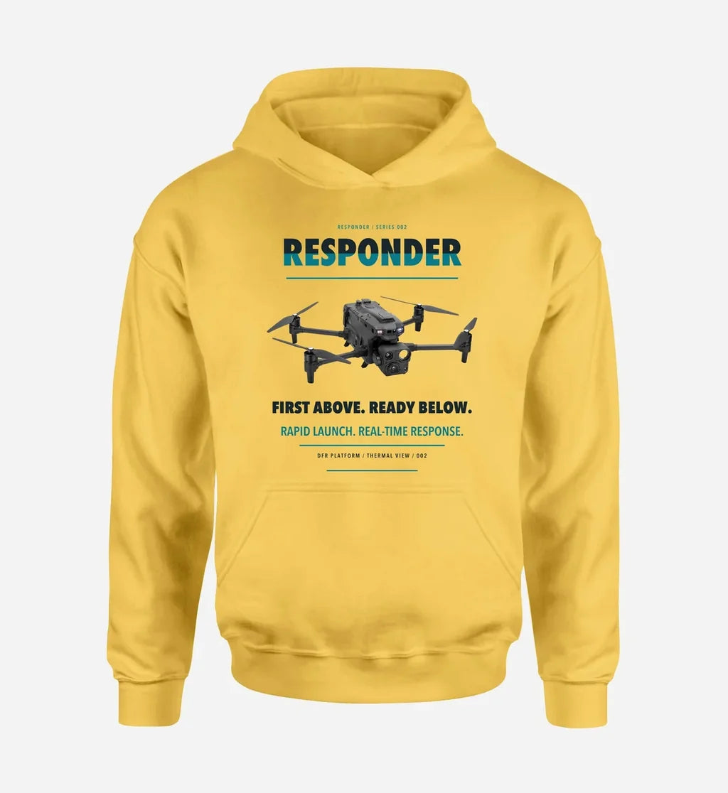 BRINC Responder design on yellow hoodie single side