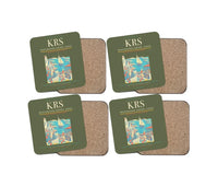 Thumbnail for Kristiansand Airport, Kjevik (KRS) design on green army 4 pieces set coaster