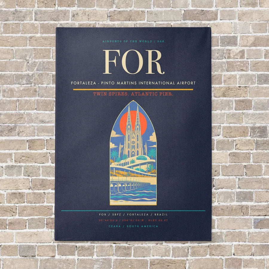 Fortaleza - Pinto Martins International Airport FOR - Canvas No Frame - Navy Blue
