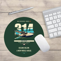 Thumbnail for Boeing 314 Clipper design on dark green round mouse pad