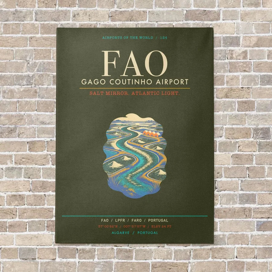 Gago Coutinho Airport Faro FAO - Canvas Framed - Green Army