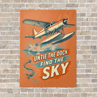 Thumbnail for Untie The Dock Find The Sky vertical canvas print - no frame - orange background