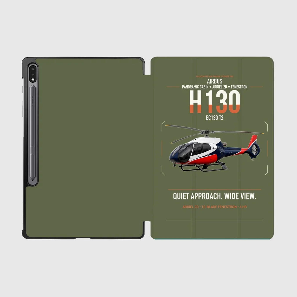 Airbus H130 design on green army samsung tablet tablet case