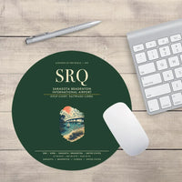 Thumbnail for Sarasota Bradenton International Airport (SRQ) design on dark green round mouse pad