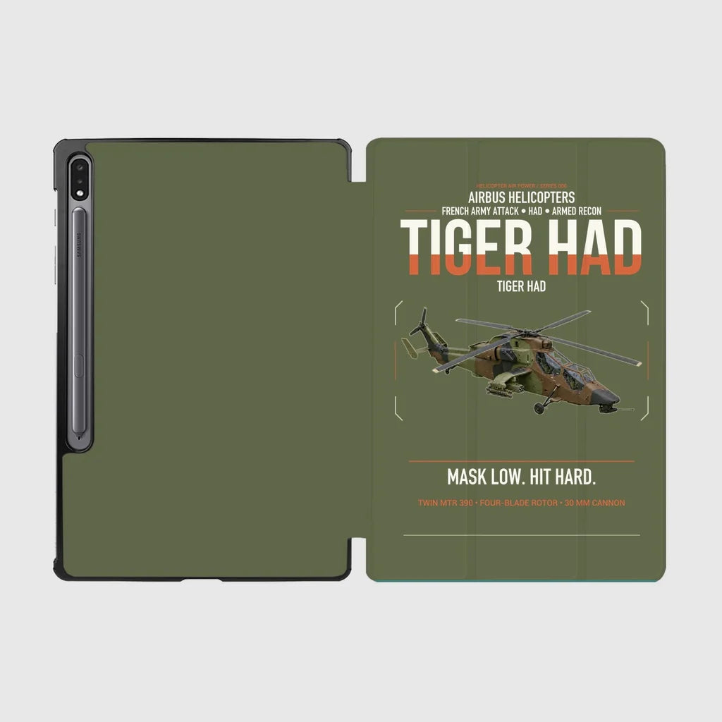 Airbus Helicopters Tiger HAD design on green army samsung tablet tablet case