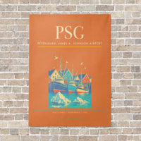 Thumbnail for Petersburg James A. Johnson Airport PSG vertical canvas print - no frame - orange background