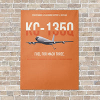 Thumbnail for KC-135Q Blackbird Tanker vertical canvas print - no frame - orange background