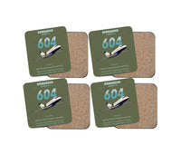 Thumbnail for Bombardier Challenger 604 design on green army 4 pieces set coaster