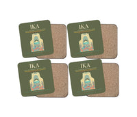 Thumbnail for Tehran Imam Khomeini International Airport (IKA) design on green army 4 pieces set coaster