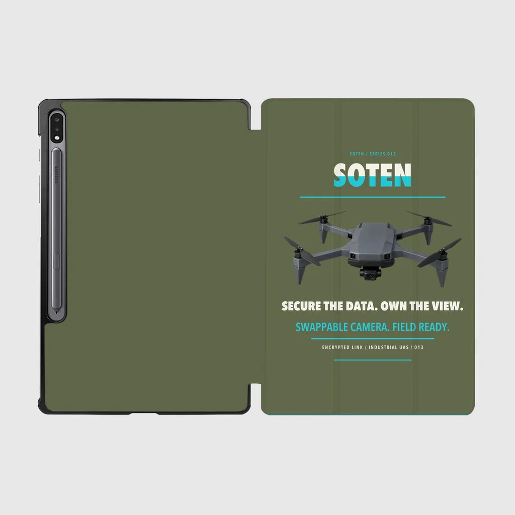 ACSL SOTEN design on green army samsung tablet tablet case