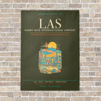 Thumbnail for Harry Reid International Airport Las Vegas LAS - Canvas Framed - Green Army