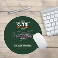 Thumbnail for Sikorsky S-70i FIREHAWK design on dark green round mouse pad