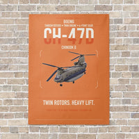 Thumbnail for Boeing CH-47D vertical canvas print - no frame - orange background