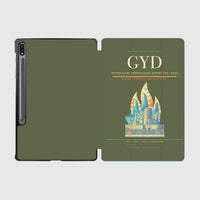 Thumbnail for Heydar Aliyev International Airport (GYD) design on green army samsung tablet tablet case