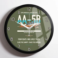 Thumbnail for Grumman American AA-5B Tiger design on green army framed wall clock
