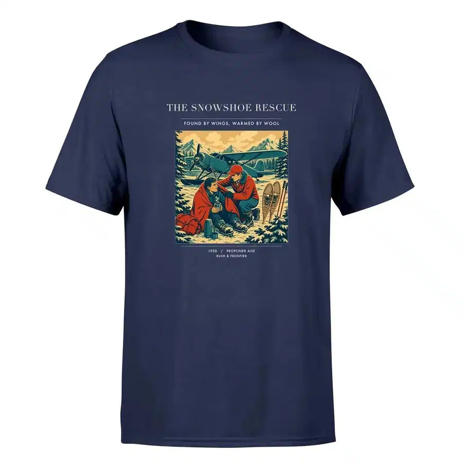 VINTAGE G4281 - The Snowshoe Rescue - Premium T-Shirt design on navyblue premium t shirt