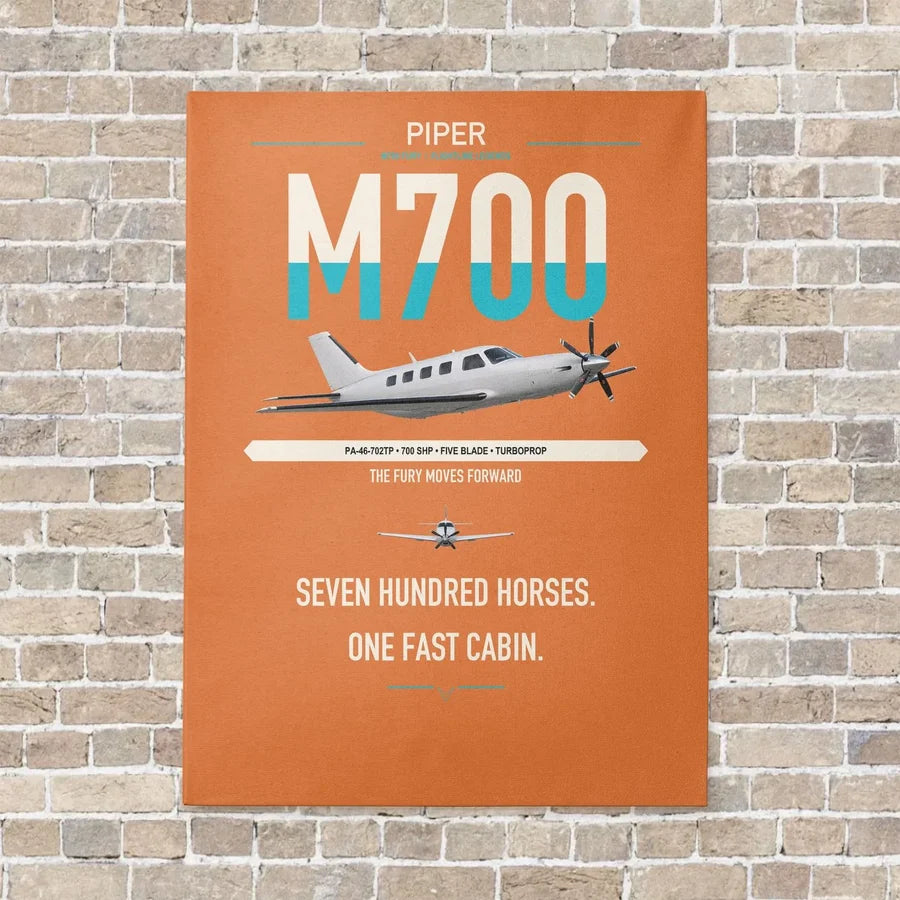 Piper M700 Fury vertical canvas print - no frame - orange background