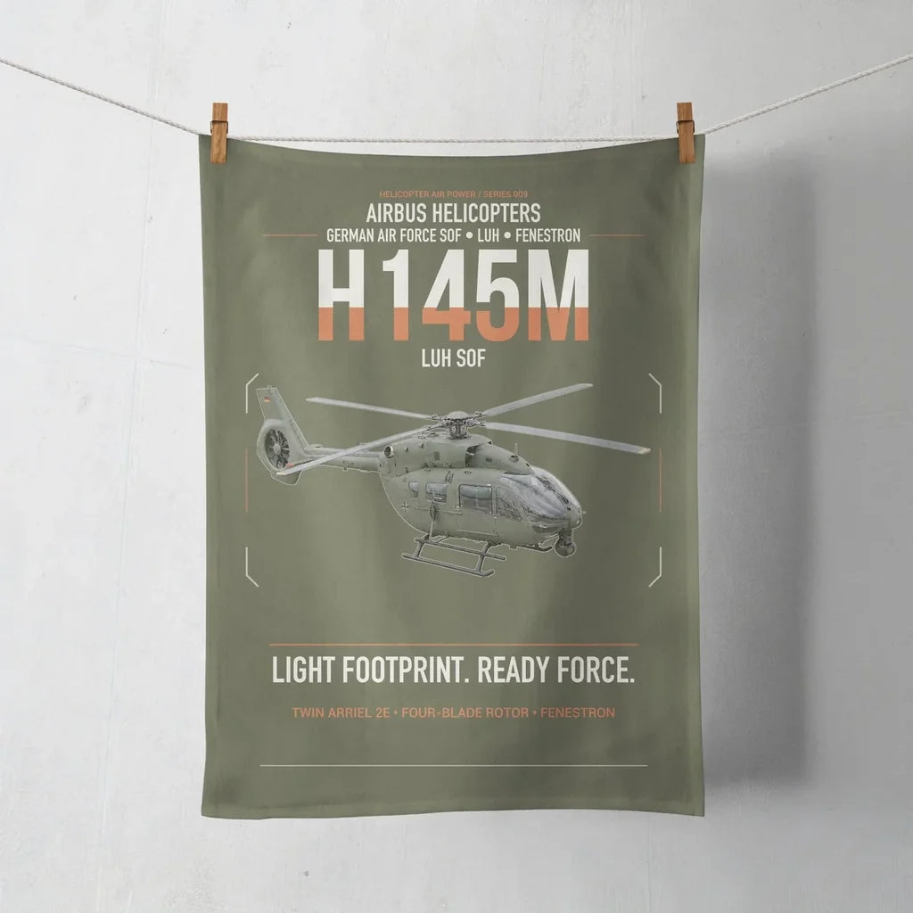 Airbus Helicopters H145M LUH SOF design on green army towel