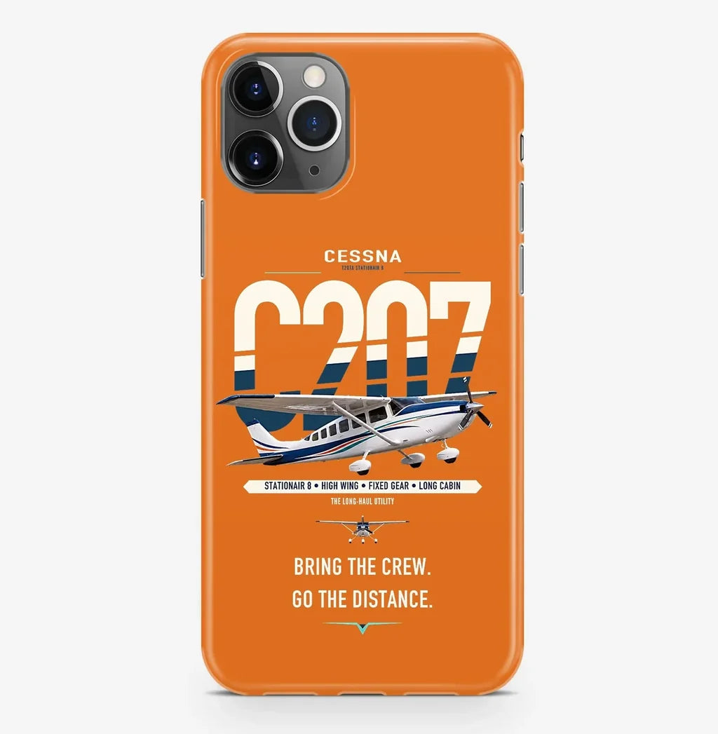 Cessna T207A Stationair 8 design on orange magsafe iphone case, for iPhone Pro Max