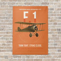 Thumbnail for Sopwith Camel F.1 vertical canvas print - no frame - orange background