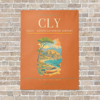 Thumbnail for Calvi - Sainte-Catherine Airport CLY vertical canvas print - no frame - orange background