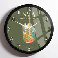 Thumbnail for Santa Maria Airport (SMA) design on green army framed wall clock