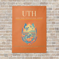 Thumbnail for Udon Thani International Airport UTH vertical canvas print - no frame - orange background