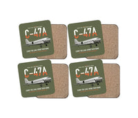 Thumbnail for C-47A Skytrain design on green army 4 pieces set coaster
