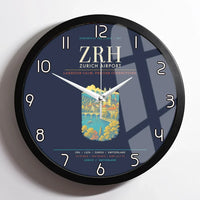 Thumbnail for Zurich Airport ZRH Wall-Clock Framed - Navy Blue