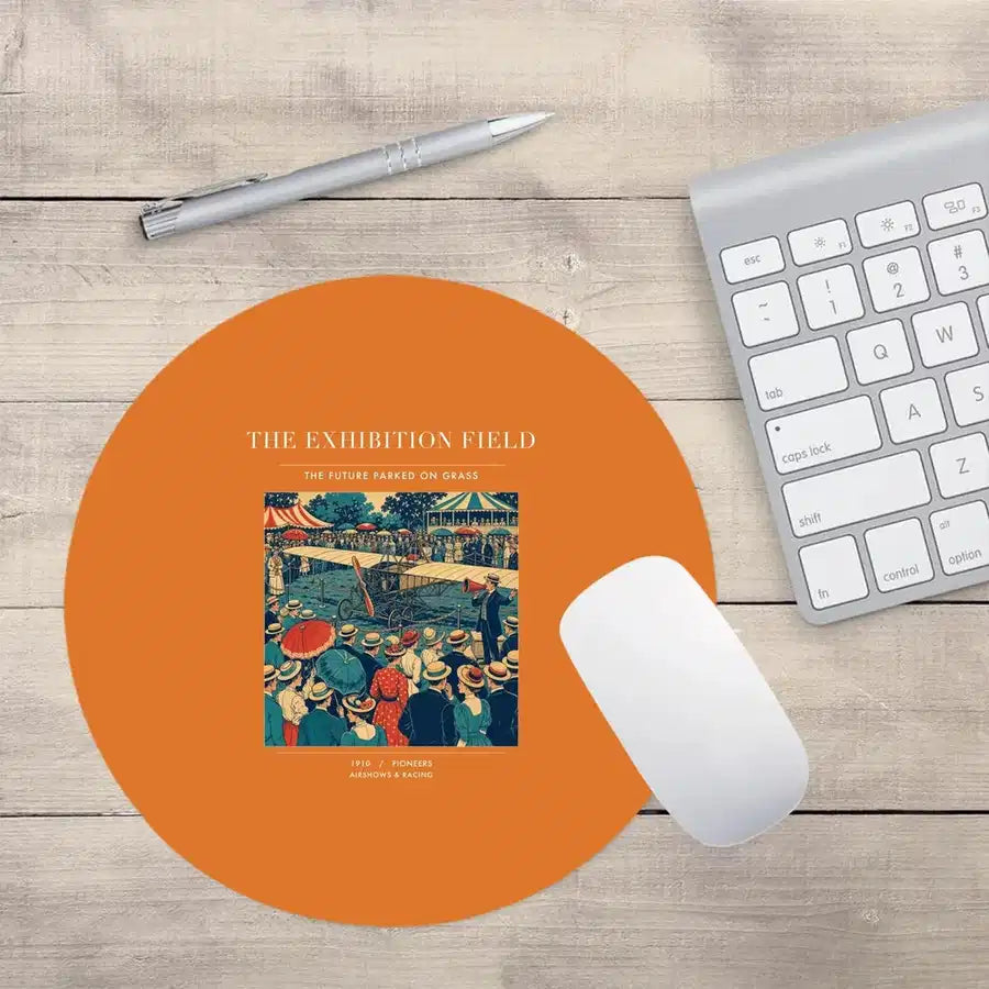 VINTAGE G4322 - The Exhibition Field - Designed Mouse Pads design on orange round