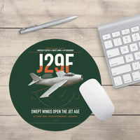Thumbnail for Saab J 29F Tunnan design on dark green round mouse pad