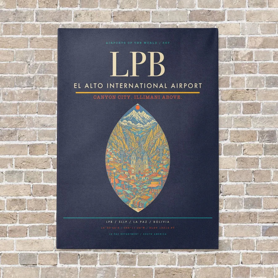El Alto International Airport LPB - Canvas No Frame - Navy Blue