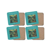 Thumbnail for The Bush Pilots - Designed Coasters design on turquoise 4-pieces-set