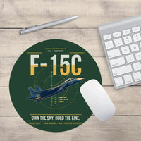 Thumbnail for F-15C Eagle design on dark green round mouse pad