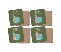 Thumbnail for Turku Airport (TKU) design on green army 4 pieces set coaster