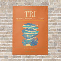 Thumbnail for Tri-Cities Airport TRI — Bristol vertical canvas print - no frame - orange background