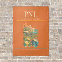 Thumbnail for Pantelleria Airport PNL vertical canvas print - no frame - orange background