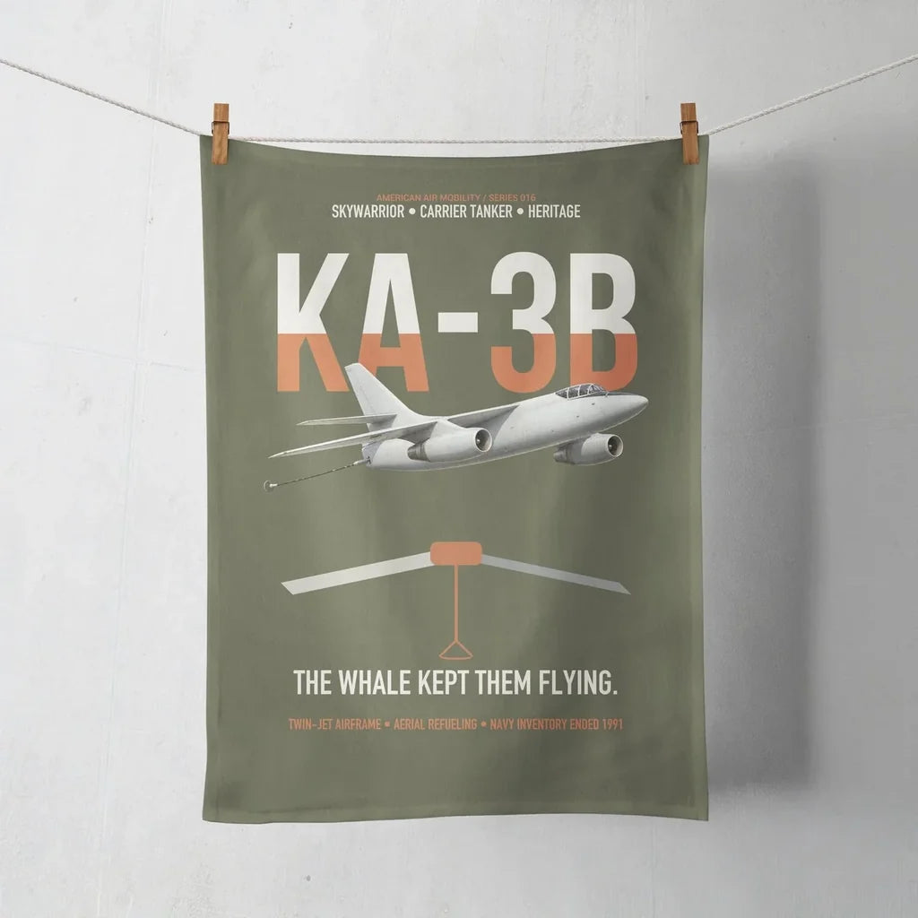 KA-3B Skywarrior design on green army towel