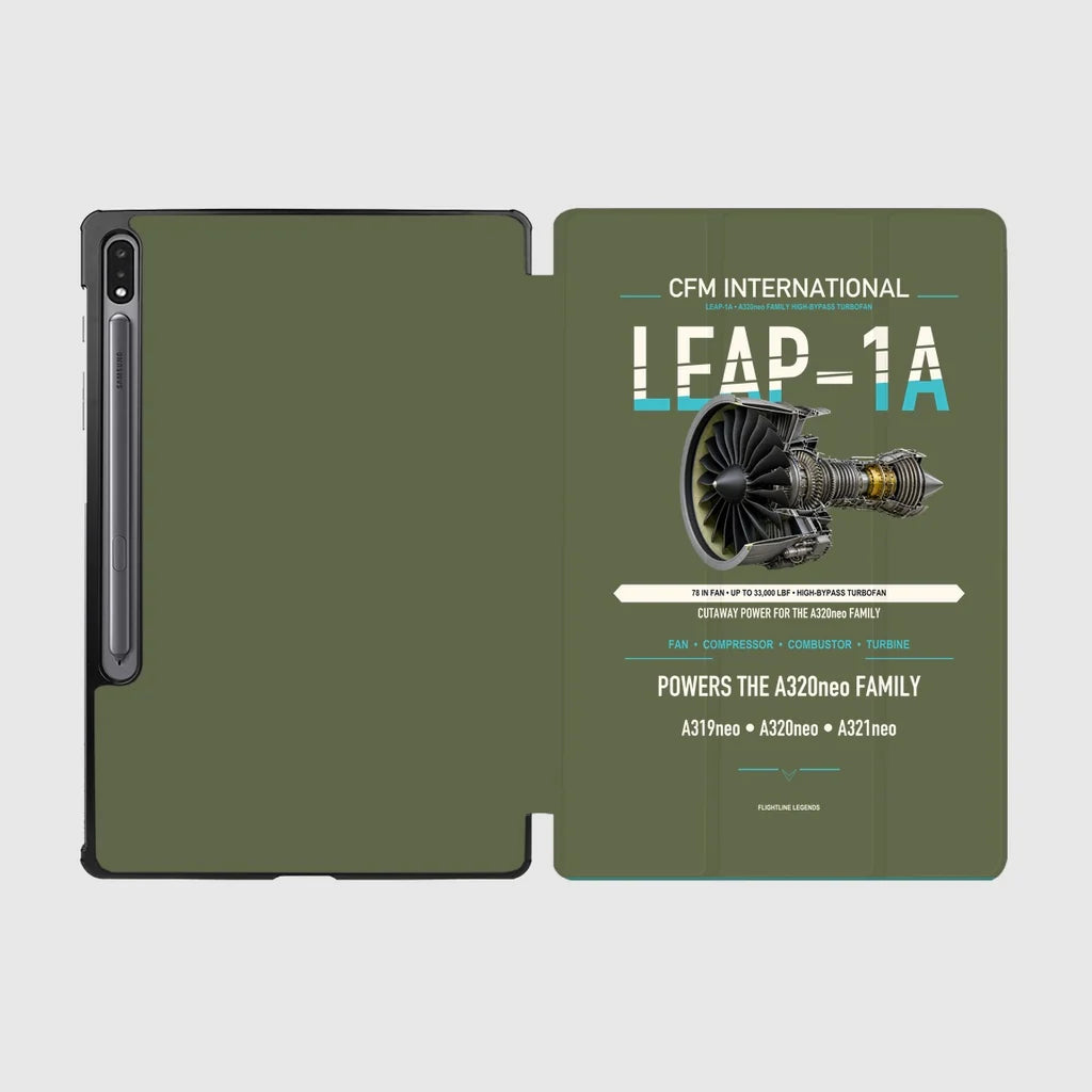 CFM LEAP-1A design on green army samsung tablet tablet case