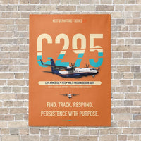 Thumbnail for Airbus C295 Armed ISR vertical canvas print - no frame - orange background