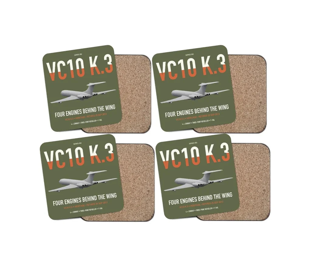 Vickers VC10 K.3 design on green army 4 pieces set coaster