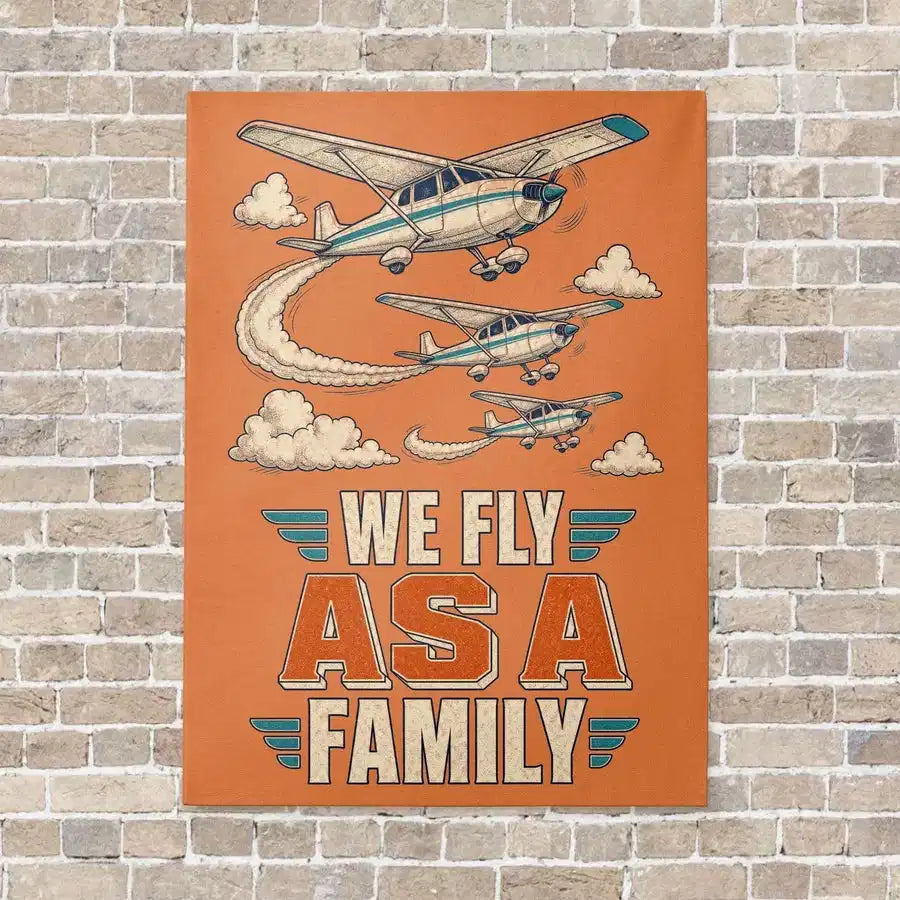 We Fly As A Family vertical canvas print - no frame - orange background