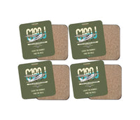 Thumbnail for Cessna 180J Skywagon design on green army 4 pieces set coaster