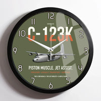 Thumbnail for C-123K Provider design on green army framed wall clock