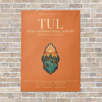 Thumbnail for Tulsa International Airport TUL vertical canvas print - no frame - orange background