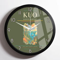 Thumbnail for Kuopio Airport (KUO) design on green army framed wall clock