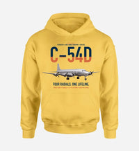 Thumbnail for C-54D Skymaster design on yellow double-side hoodie, single-side print
