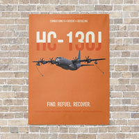 Thumbnail for HC-130J COMBAT KING II vertical canvas print - no frame - orange background