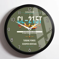 Thumbnail for Canadair CL-215T design on green army framed wall clock